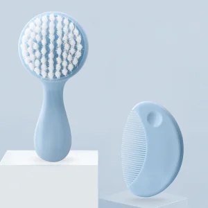 Brosse cheveux bébé 2 en 1 douce Brosse et Peigne Ensemble soins cheveux bébé 036 mois design écofriendly pastel PP matériauปลอด성