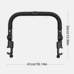 Accoudoir de poussette ajustable pour bébé barre de protection support réglable style moderne matériaux durables sécurité optimale design épuré accessoire essentiel confort maximal durabilité facilité d&rsquo;utilisation minimalist noir