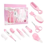 Ensemble soins bébé 10 pièces kit essentiel sécurité sans BPA thermomètre pipette aspirateur nasale brosse peigne ciseaux