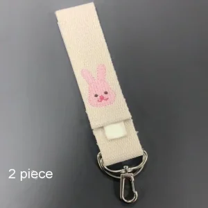 Porteclés en tissu avec motif lapin accessoire pratique et stylé pour enfants adolescent école quotidien Porteclés en tissu avec motif lapin accessoire pratique et stylé pour enfants adolescent école quotidien