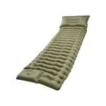 Matelas gonflable camping outdoor coussin de couchage imperméable tapis d&rsquo;air portable valve intégrée design compartimenté vert olive