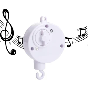 Mobile musical bébé suspendu en plastique blanc son doux design moderne cadeau naissance déco chambre bébé