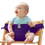Ceinture de sécurité portable pour chaise de salle à manger bébé ajustable lavable antichute plus de 6 mois pour voyage 1506A ceinture violette