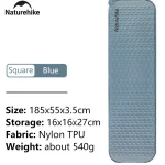 Matelas camping Naturehike Nylon TPU ultraléger portable randonnée extérieur lit gonflable texture moderne bleu
