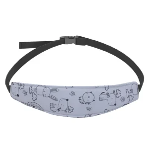 Ceinture de fixation pour siège auto bébé support de tête réglable oreiller de sécurité motif animal gris Ceinture de fixation pour siège auto bébé support de tête réglable oreiller de sécurité motif animal gris