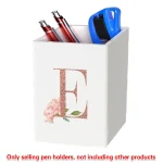 Portestylo Portable en Acrylique Conteneur de Rangement Multifonctionnel Motif Lettres en Or Rose Grande Capacité Élégant et Pratique pour bébé