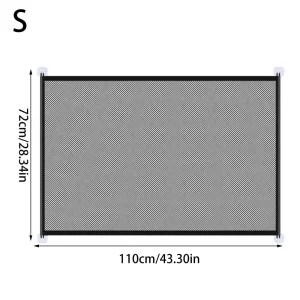 Barrière pliable pour animaux filet de clôture en maille séparateur intérieur/extérieur noir cadre métal 110cm x 72cm sans assemblage portable sécuritaire pour chiens chats jardin escaliers Barrière pliable pour animaux filet de clôture en maille séparateur intérieur/extérieur noir cadre métal 110cm x 72cm sans assemblage portable sécuritaire pour chiens chats jardin escaliers