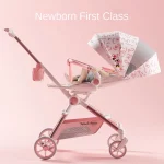 Poussette Rose pour Bébé 06 Ans Légers Pliable Direction 360° Con conception de Sécurité Idéale pour le Voyage et la Promenade