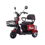 Scooter électrique 3 roues pour famille siège enfant pliable design panda rouge stable ludique urban commuting