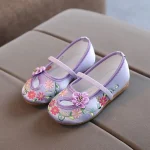 Chaussures enfants filles mode ballerines florales satin Floral Style chinois cadeau bébé toddler size 2534