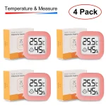 Hygromètre numérique portable mini moniteur électronique LCD température et humidité bébé chambre 4 pièces en rose