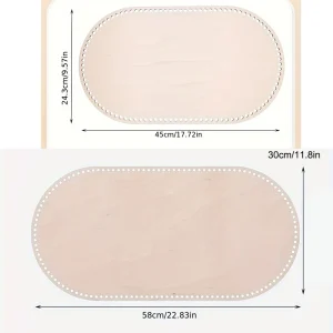 Tapis bassinette bébé en bois naturel mat protecteur bébé panier à tasses fond en bois base ovale accessoire bébé tricoté au crochet 2PCS Combination