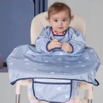 Combinaison imperméable pour bébé bavoir Antidésordre Antisalissure en Polyester séchage rapide couverture de Table d&rsquo;alimentation pour bébé  Blue
