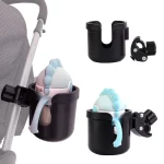 Portegobelets pour poussette design moderne sécuritaire et pratique accessoire bébé fixations rotatives polypropylène noir bleu clair 06 ans