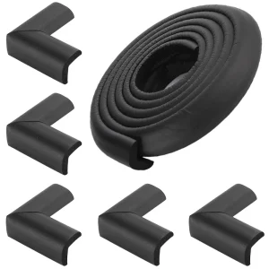 Ensemble de protection des coins de table pour bébé bande de sécurité souples accessoires de maison style moderne noir Ensemble de protection des coins de table pour bébé bande de sécurité souples accessoires de maison style moderne noir