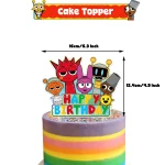 Cake topper anniversaire enfants design cartoon coloré personnages amusants 16cm x 12.4cm fêtes d&rsquo;anniversaire décoration gâteau enfant cadeau original style kawaii fête des enfants