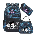 Ensemble sacs à dos Kuromi Melody 3 pièces sacs école adolescents filles garçons accessoires scolaires style moderne design cute