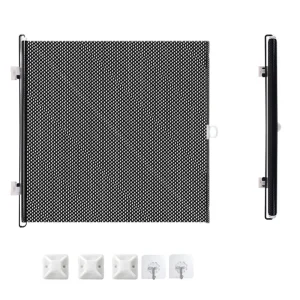 Clôture rétractable pour animaux de compagnie sécurisée pliable noir avec crochets 50125cm durable balcon