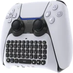 Clavier sans fil intégré pour manette Play Station 5 design ergonomique blanc compatible Bluetooth gaming confortable pour messages et recherche en jeu