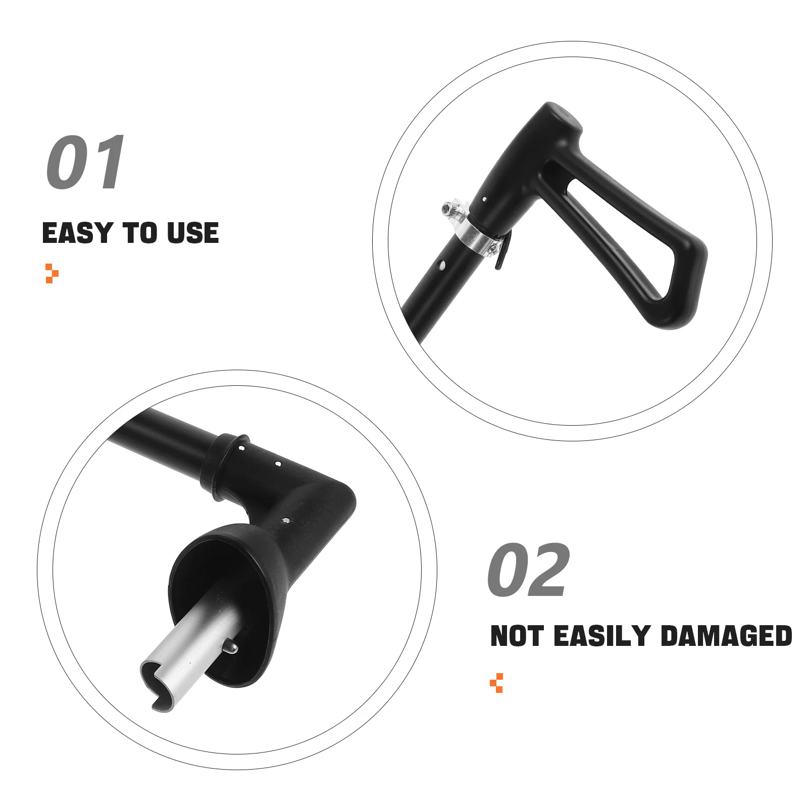 Poignée de poussoir bébé scooter Yo Yo Push Rod accessoire pliable en acier inoxydable pour enfant en bas âge compatible poussette