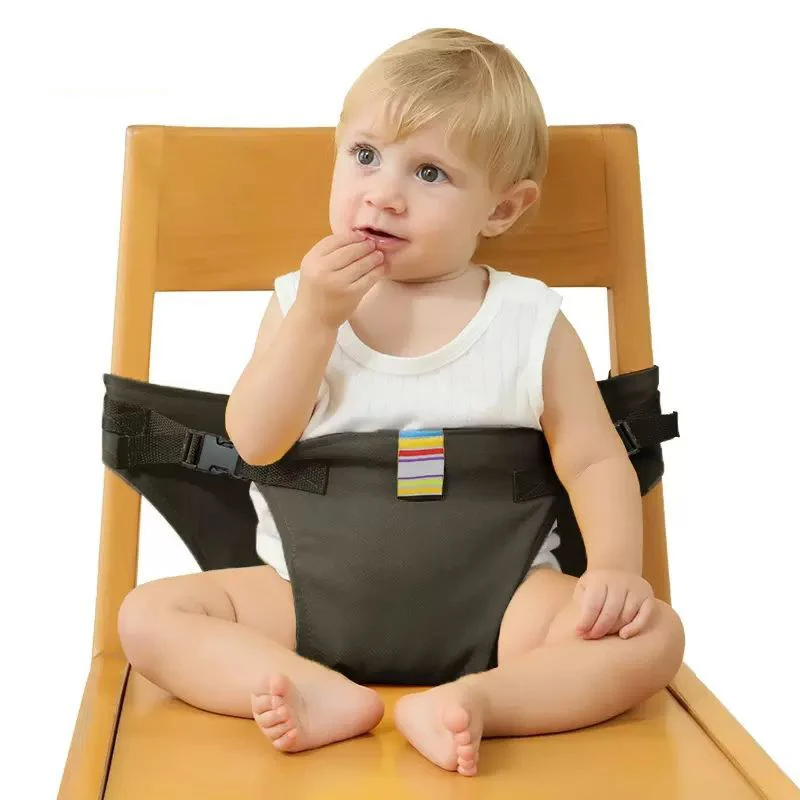 Harnais de sécurité pour bébé ceinture de repas ajustable portable en tissu jaune vif conçu pour la sécurité et le confort