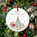 Ornement personnalisé pour bébé souvenir de Noël cadeau de naissance garçon et fille accessoire déco bébé personnalisable