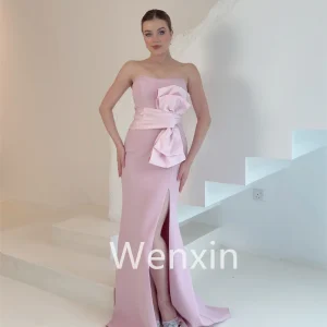 Robes de soirée formelles personnalisées élégantes sans bretelles sans manches robe de soirée classique avec traîne courte robe d’occasion spéciale Robes de soirée formelles personnalisées élégantes sans bretelles sans manches robe de soirée classique avec traîne courte robe d’occasion spéciale