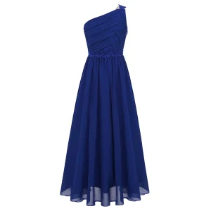 Robe de Soirée Enfant Élégante en Dentelle Asymétrique pour Demoiselle d’Honneur Longue Tenue de Mariage Bal et Anniversaire Blue Robe de Soirée Enfant Élégante en Dentelle Asymétrique pour Demoiselle d’Honneur Longue Tenue de Mariage Bal et Anniversaire Blue
