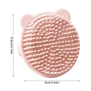 Brosse à cheveux bébé douce design ours mignon plastique rose pastel démêlage sans douleur usage quotidien bain enfant