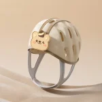 Casque de protection bébé enfant en bas âge sans bosses style mignon coussin de tête parechocs beige ajustable 13 ans