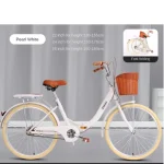Vélo pliable adulte design urbain cadre acier haute teneur en carbone siège confort double freins pliable panier avant portabilité idéale déplacements urbains