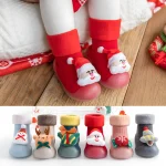 Chaussures chaussettes de Noël pour bébés garçons et filles antidérapantes premières marche cadeau hiver