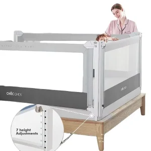 Gardecorps lit bébé pliable ajustable 7 hauteurs design moderne tissu Oxford transparent Choc Chick sécurité enfant 012 ans