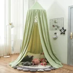 Tente de jeu pour enfants espace de lecture décoration chambre bébé design moderne couleur verte accessoires inclusปลอด familial