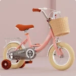 Vélo d&rsquo;apprentissage pour enfants 25 ans stabilisateurs panier en osier selle confortable design coloré sécurité renforcée éducation motrice