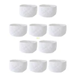 Ensemble paniers rangement tissu coton texture matelassée blanc minimaliste多用途