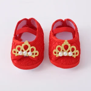 Chaussures de premiers pas pour bébé fille souples dentelle florale perles princesse cadeau spécial occasion festive qualité premium style élégant Chaussures de premiers pas pour bébé fille souples dentelle florale perles princesse cadeau spécial occasion festive qualité premium style élégant