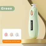 Appareil de soin des ongles portable ZLD20 polissoir électrique avec 3 têtes design moderne vert pastel usage facile idéal pour les parents sur le pouce