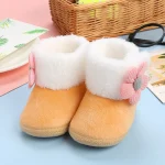 Pantoufles bébé fille garçon chaussons souples confortables fourrées antiglisse intérieur décoration florale doux chaud nouveauné