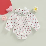 Combinaison bébé fille à manches bouffantes bandeau assorti tissu coton doux vêtement naissance cadeau bébé fille style mignon saisonnalité universelle