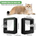 Porte électronique pour chats micropuce télécommande colliers capteurs ouverture rabat intérieur noir
