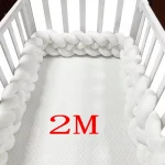 Bordure lit bébé tressée 2m protectionecure decoration chambre bébé douceur matériau soft texture arrondie uni blanche minimaliste
