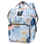 Sac à dos bébé imperméable grand容量 多 fonction pour maman voyage garçon fille bleu fleuri