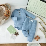 Ensemble vêtements bébé coton côtelé 2 pièces body et pantalon longue manche SNUF 01 ans printemps automne
