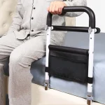 Barre d&rsquo;assistance au lit avec poche de rangement support réglable antidérapant sécuritaire design moderne pour personnes âgées et adultes
