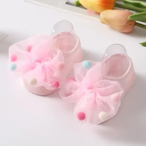 Chaussettes courtes bébé fille dentelle nœud paillettes princesse confortable mignonnette mode douce Chaussettes courtes bébé fille dentelle nœud paillettes princesse confortable mignonnette mode douce