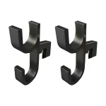 Crochets muraux noirs en métal pour rangement parapluies et sacs design moderne minimaliste fixation murale simple solution pratique pour entrée ou coffre de voiture
