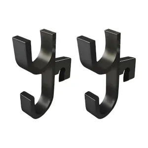 Crochets muraux noirs en métal pour rangement parapluies et sacs design moderne minimaliste fixation murale simple solution pratique pour entrée ou coffre de voiture
