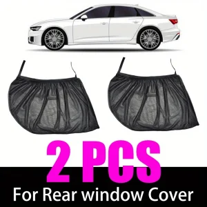 Ensemble filet paresoleil voiture 2 pièces rideaux confidentialité fenêtres arrière moustiquaire UV protection réduction chaleur Ensemble filet paresoleil voiture 2 pièces rideaux confidentialité fenêtres arrière moustiquaire UV protection réduction chaleur