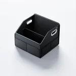 Boîte de rangement en cuir PU pliable pour coffre de voiture organisation arrière de siège auto sac de rangement SUV MPV portable style élégant noir